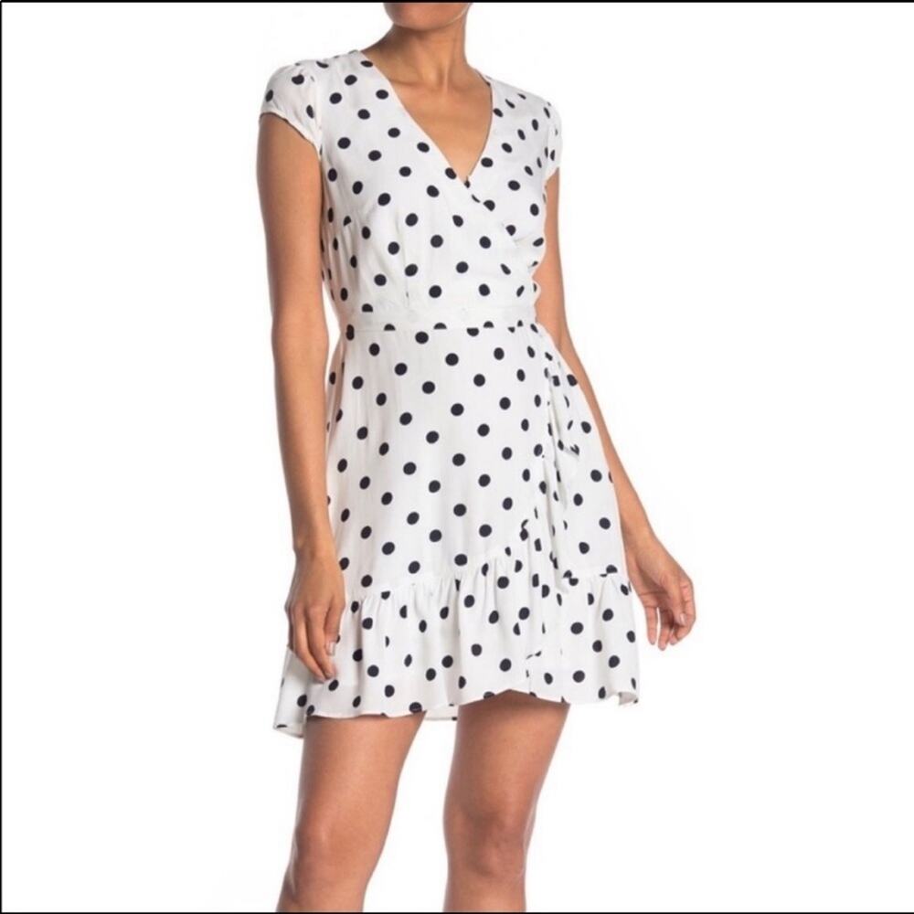 J. Crew Faux Wrap Dress Fawn Polka Dot - Picture 10 of 10